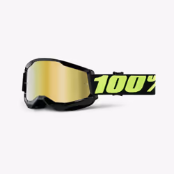 100% Strata 2, Single lens, Black, Unisex, Cylindrical(flat) lens, Polycarbonate, Black, Yellow