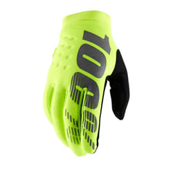 100% Brisker Cold Weather Youth Gloves - M, Fluo Yellow / Black