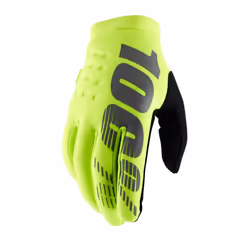100% Brisker Cold Weather Youth Gloves - L, Fluo Yellow / Black