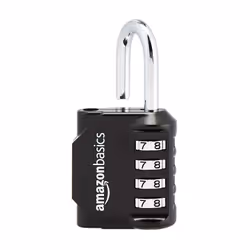 Amazon Basics 4-Digit Combination Lock  Black  2-Pack