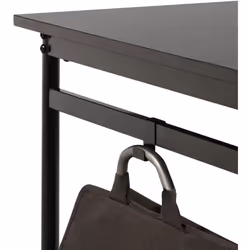 ZINUS Tresa 140 x 75 cm Black Metal Desk with Storage and Monitor Stand | Workstation with Espresso Finish | Computer Desk | Easy Assembly