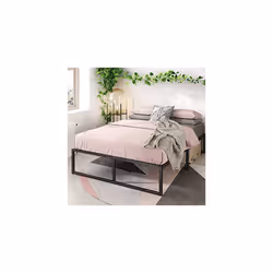Zinus Lorelai Single Bed frame - Bed 90x190 cm - 36 cm Height with Underbed storage - Metal Platform Bed frame with Steel sla ...
