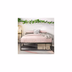 Zinus Lorelai Single Bed frame - Bed 90x190 cm - 36 cm Height with Underbed storage - Metal Platform Bed frame with Steel slat support - Black
