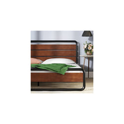 Zinus Therese Metal and Wood Platform Bed with Wood Slat Support, Double