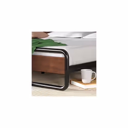 Zinus Therese Metal and Wood Platform Bed with Wood Slat Support, Double