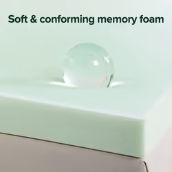 ZINUS 3 Inch Green Tea Memory Foam Mattress Topper  Smaller  More Convenient WonderBox Packaging  PressureRelieving Layers  Cer