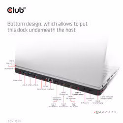 CLUB3D USB Gen1 Type-C Triple Display DP Alt mode Displaylink Dynamic PD Charging Dock with 120 Watt PS - Additional view 8