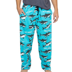Lazy One Pajama Pants for Men  Men's Separate Bottoms  Lounge Pants  Animal  Ocean (Wide Awake Shark  Large)