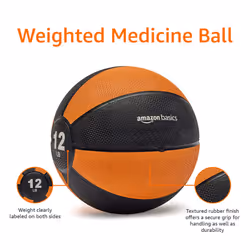 Amazon Basics Weighted Medicine Ball  12 pounds  Orange/Black