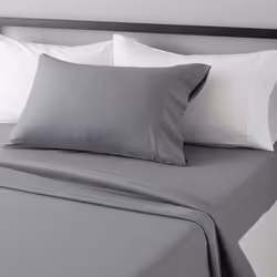 Amazon Basics Lightweight Super Soft Easy Care Microfiber 3-Piece Bed Sheet Set with 14-Inch Deep Pockets Twin Dark Gray Soli ...