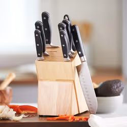 Amazon Basics Premium Knife Block Set, 9-Piece, Black