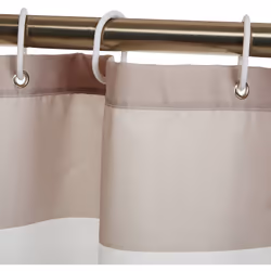 Amazon Basics Bathroom Shower Curtain  Water Resistant Fabric with Grommets & Hooks  Machine Washable  72""""x72""""  Light Brown  Beige