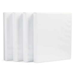 Amazon Basics 3-Ring Binder  1-Inch - White  4-Pack