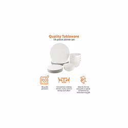 18-Piece Dinnerware Set, Service for 6, White