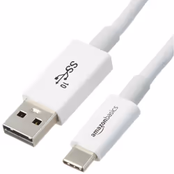 AmazonBasics L6LUC016-CS-R, 0.9 m, USB C, USB A, USB 3.2 Gen 2 (3.1 Gen 2), White