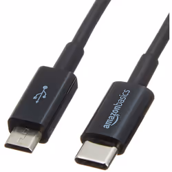 AmazonBasics L6LUC001-CS-R, 0.9 m, USB C, Micro-USB B, USB 2.0, Black