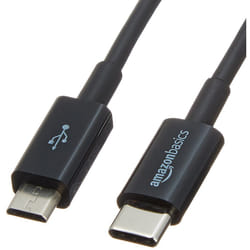 AmazonBasics L6LUC001-CS-R USB cable USB 2.0 0.9 m USB C Micro-USB B Black