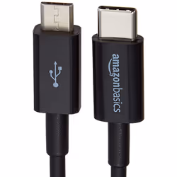 AmazonBasics L6LUC001-CS-R USB cable USB 2.0 0.9 m USB C Micro-USB B Black
