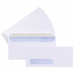 Amazon Basics #10 Security-Tinted Self-Seal Business Envelopes with Left Window  Peel & Seal Closure - 500-Pack  White