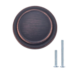 Amazon Basics Straight Top Ring Cabinet Knob  1.25-inch Diameter  Oil Rubbed Bronze  10-Pack