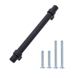 Amazon Basics Straight Bar Cabinet Handle  6.63-inch Length (5-inch Hole Center)  Flat Black  10-Pack
