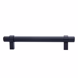 Amazon Basics Straight Bar Cabinet Handle  6.63-inch Length (5-inch Hole Center)  Flat Black  10-Pack
