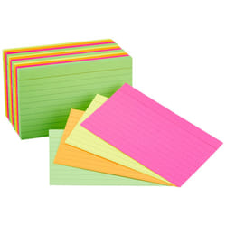 Amazon Basics Ruled Index Flash Cards  Assorted Neon Colored  3x5 Inch  300-Count