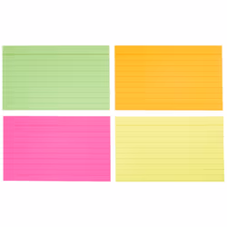 Amazon Basics Ruled Index Flash Cards  Assorted Neon Colored  3x5 Inch  300-Count