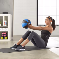 Amazon Basics Weighted Medicine Ball  10 pounds  Blue/Black