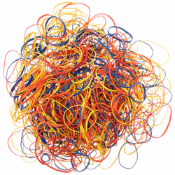 Amazon Basics Assorted Size and Color Rubber Bands  0.5 lb.