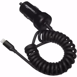AmazonBasics CLA-BK5240I48C5FT-BK, Auto, Cigar lighter, Lightning, 5 V, 2.4 A, Black