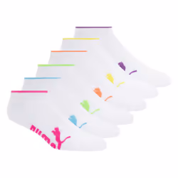 PUMA Women's 6 Pack Low Cut Socks White Bright 9-11