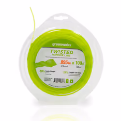 Greenworks 0.095"""" 100-Foot Twisted String Trimmer Line