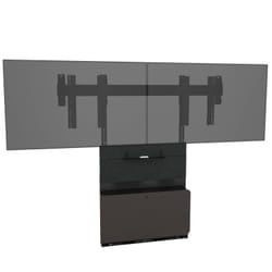 Chief Tempo Floor Support Mount and Frame, Black Powdercoat, Wood Door Kit in Wilsonart® Asian Night HPL with Black Locks