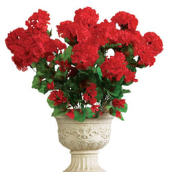 Collections Etc Artificial Geranium Floral Bush  Set of 3 - Maintenance Free Artificial Flowers for Indoor or Outdoor Display  Use 3 Bouquets Separate