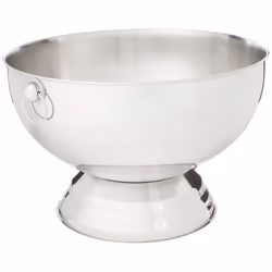 Winco SPB-35 Stainless Steel Punch Bowl with Handles 3.5-Gallon Medi