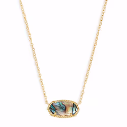 Kendra Scott Elisa Short Pendant Necklace for Women, Dainty Fashion Jewelry, 14k Gold-Plated, White Mother of