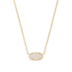 Kendra Scott Elisa Adjustable Length Pendant Necklace for Women  Fashion Jewelry  14k Gold-Plated  Iridescent Drusy