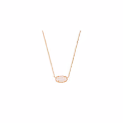 Kendra Scott Elisa Pendant Necklace for Women, Fashion Jewelry, 14k Rose Gold-Plated, Iridescent Drusy