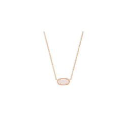 Kendra Scott Elisa Pendant Necklace for Women, Fashion Jewelry, 14k Rose Gold-Plated, Iridescent Drusy