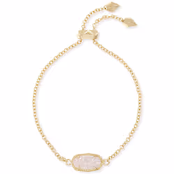 Kendra Scott Elaina Adjustable Chain Bracelet for Women Fashion Jewelry 14k Gold-Plated Iridescent Drusy