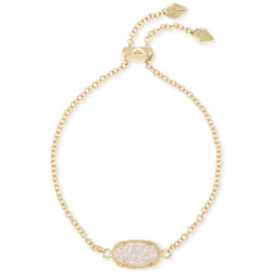 Kendra Scott Elaina Adjustable Chain Bracelet for Women  Fashion Jewelry  14k Gold-Plated  Iridescent Drusy