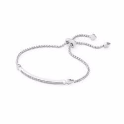 Kendra Scott OTT Adjustable Link Chain Bracelet for Women Fashion Jewelry Rhodium-Plated