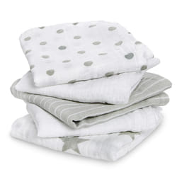 aden + anais G3378B burp cloth Grey, White Cotton