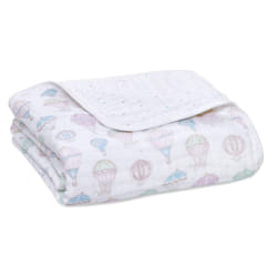 100% Cotton Muslin Dream Blanket, 120x120cm, Ideal Newborn Nursery & Cot Blankets for Baby Girls & Boys, Toddler & Infant Bedding, Shower & Registry