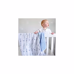 100% Cotton Muslin Dream Blanket, 120x120cm, Ideal Newborn Nursery & Cot Blankets for Baby Girls & Boys, Toddler & Infant Bedding, Shower & Registry