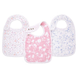 Snap Baby Bib, 100% Cotton Muslin, 3 Layer Burp Cloth, Super Soft & Absorbent for Infants, Newborns and Toddlers, Adjustable with Snaps, 3 Pack, ma