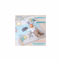 aden + anais Baby Bonding Playmat  Reversible Cotton Muslin Infant Mat  Foldable Play & Tummy Time Cushion  Sensory Development Toys  Ma