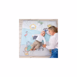 aden + anais Baby Bonding Playmat  Reversible Cotton Muslin Infant Mat  Foldable Play & Tummy Time Cushion  Sensory Development Toys  Ma