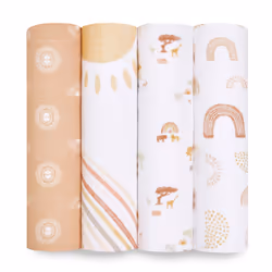 aden + anais ASWC40016, Swaddle blanket, Beige, White, Pattern, Muslin, XL, Boy/Girl